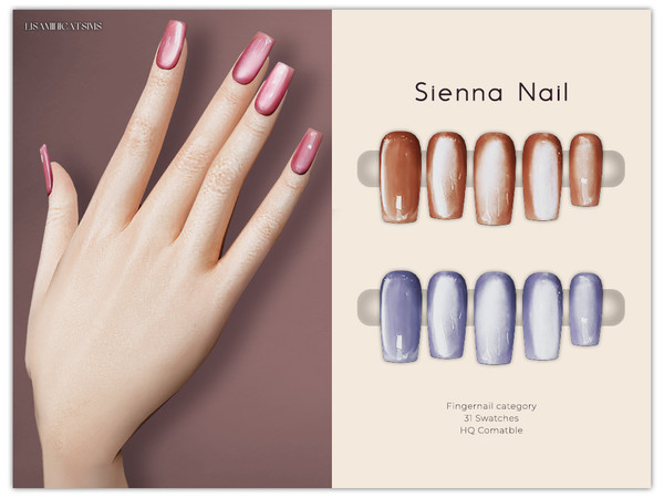 Sims 4 — LMCS Sienna Nail by VELYSEA — -Fingernail category -HQ comatble -31 swatches