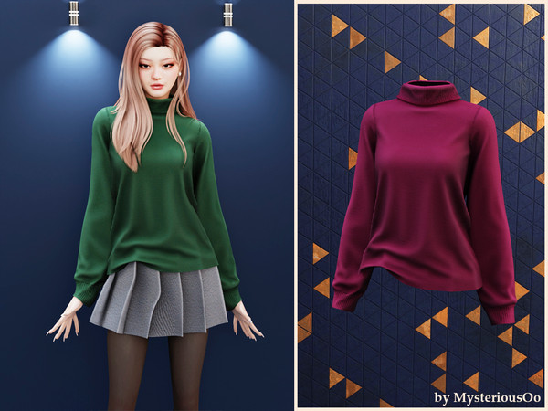Sims 4 — Cozy everyday turtleneck by MysteriousOo — Soft relaxed-fit turtleneck for everyday outfits