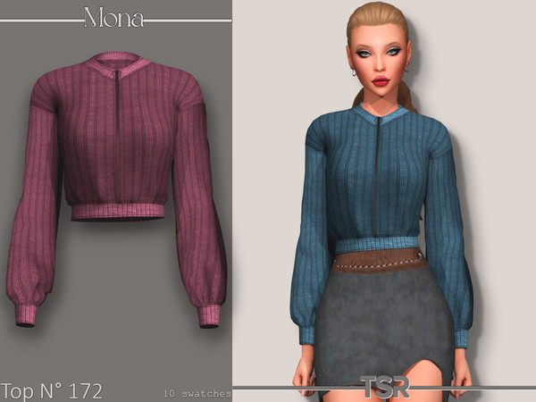 Sims 4 — Sweater with zip by Mona — -New mesh-