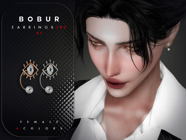 Sims 4 — Eye Pearl Earrings V1 by Bobur2 — Please, before writing where I can download this hair, please take a look at