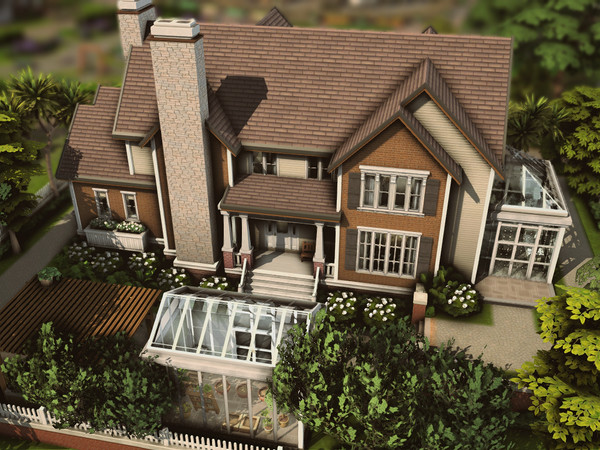 Sims 4 — Traditional Suburban House (NO CC) by plumbobkingdom — This traditional suburban home offers four spacious
