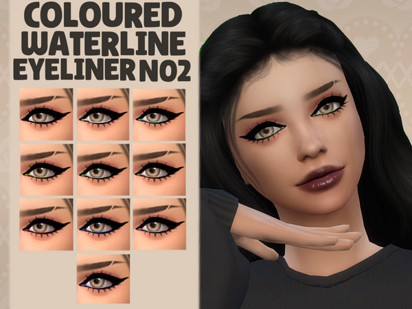 Sims 4 — Coloured Waterline - Eyeliner N02 by _alttrait_ — A nice thick winged liner with a subtle pop of colour in the