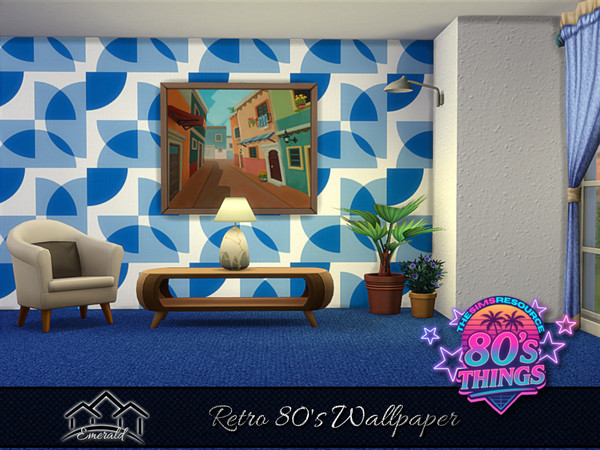 Sims 4 — Retro 80's Wallpaper 4 by Emerald — Add a touch of antique and vintage style to bring yourself back in time to