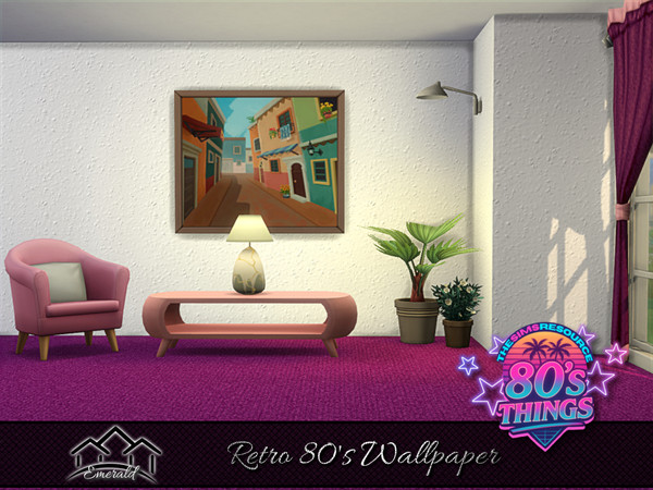 Sims 4 — Retro 80's Wallpaper 7 by Emerald — Add a touch of antique and vintage style to bring yourself back in time to