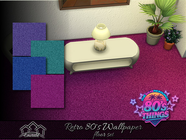 Sims 4 — Retro 80's Wallpaper floor set by Emerald — Add a touch an antique and vintage style to bring yourself back in