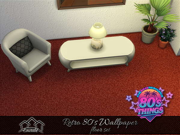 Sims 4 — Retro 80's Wallpaper floor 1 by Emerald — Add a touch an antique and vintage style to bring yourself back in