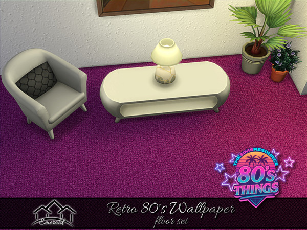 Sims 4 — Retro 80's Wallpaper floor 3 by Emerald — Add a touch an antique and vintage style to bring yourself back in