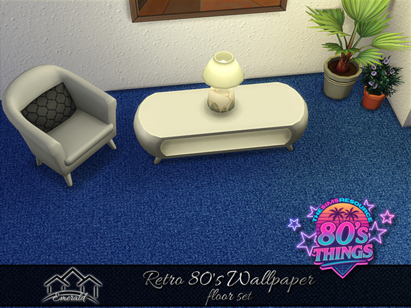 Sims 4 — Retro 80's Wallpaper floor 4 by Emerald — Add a touch an antique and vintage style to bring yourself back in