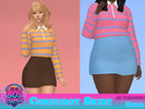 Sims 4 — Corduroy Skirt by Dissia — High waist short corduroy skirt