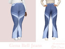 Sims 4 — Gena Bell Jeans by Dissia — High waist fancy wide leg denim pants