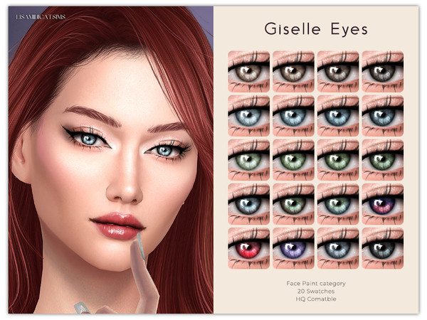 Sims 4 — LMCS Giselle Eyes by VELYSEA — -Face Paint category -HQ comatble -20 swatches