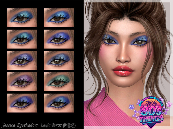 Sims 4 — 80's Things - Shimmery Eyeshadow (Jessica Eyeshadow) by Layla — Female Shimmery Eyeshadow Previews were made