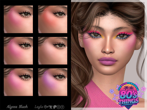 Sims 4 — 80's Things - Alyssa Blush by Layla — Female Blush Previews were made using HQ Mod