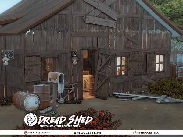 Sims 4 — Dread Shed - Wall plank boards | wood by Syboubou — Dread Shed is a cc set made to build the perfect abandoned