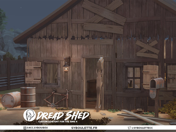 Sims 4 — Dread Shed Foundation Metal sheet by Syboubou — Dread Shed is a cc set made to build the perfect abandoned (or