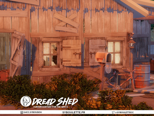 Sims 4 — Dread shed Roof Planks by Syboubou — Dread Shed is a cc set made to build the perfect abandoned (or haunted)