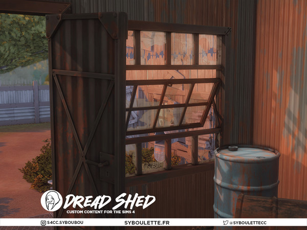 Sims 4 — Dread Shed Wallpaper Metalsheet by Syboubou — Dread Shed is a cc set made to build the perfect abandoned (or