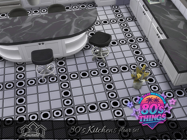 Sims 4 — 80's Kitchens floor 2 by Emerald — 80's an increase decorative ceramic tiles with artistic motifs and geometric