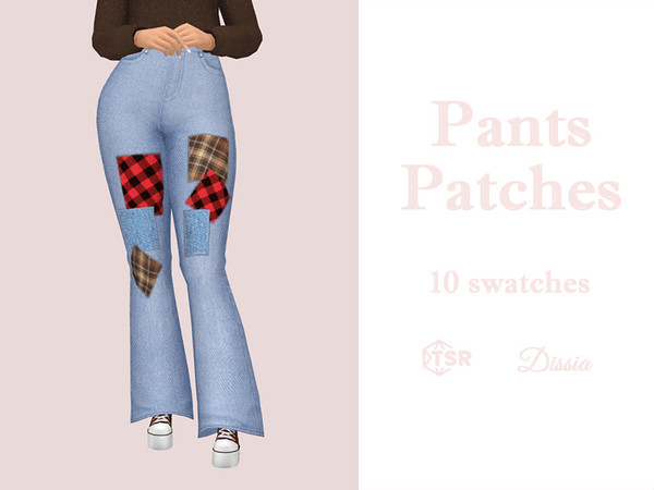 Sims 4 — Pants Patches Accessory (Ring) by Dissia — Accessory patches on pants to cover holes or add some style