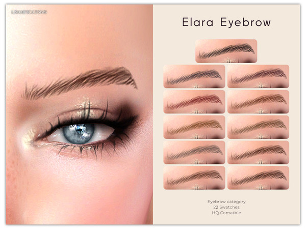 Sims 4 — LMCS Elara Eyebrow by Lisaminicatsims — -Eyebrow category -HQ comatble -22 swatches