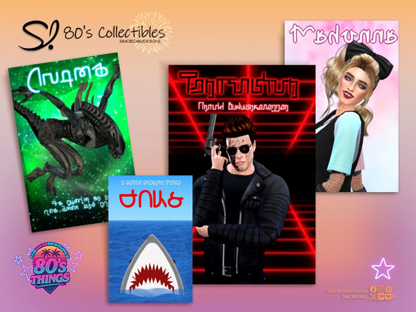 Sims 4 — 80s Collectibles - Movie Posters by SIMcredible! — Colors, fun, great music, amazing movies... it's so 80s! And