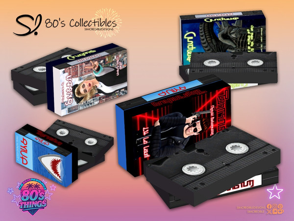 Sims 4 — 80s Collectibles VHS Movies 2 by SIMcredible! — Colors, fun, great music, amazing movies... it's so 80s! And