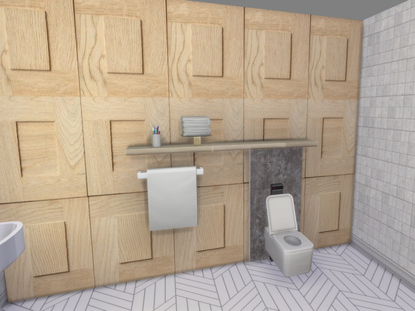 Sims 4 — Frame Panel Wood Wall by lavilikesims — A wood wall in three colours, 4 designs, all size walls