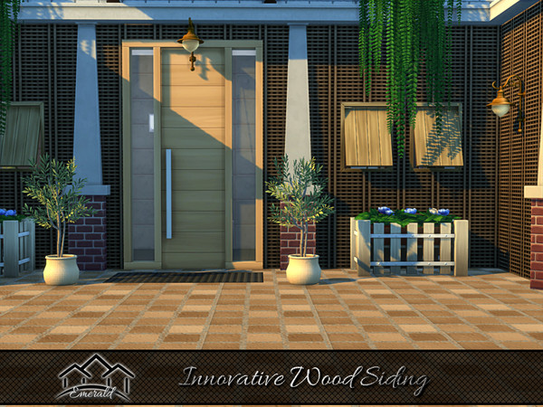 Sims 4 — Innovative Wood Siding 1 by Emerald — Innovative wood siding is a beautiful way to add a unique look in your