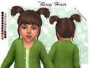 Sims 4 — Roxy Hair - Toddler version by Lewbertsn00tles — A double high ponytail hairstyle with bangs. Maxis Match