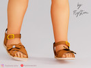 Sims 4 — Toddler Sandals With Bow And Diamonds by FlyStone — Sandals with golden buckles and bow