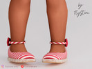 Sims 4 — Toddler Striped Flats With A Bow At The Back by FlyStone — Cozy toddler flats in a classic beach style