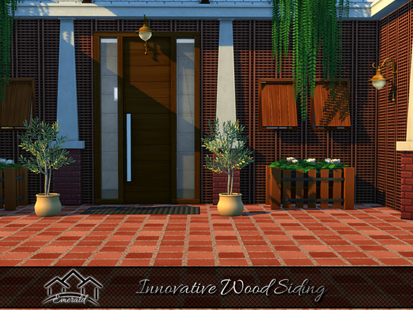 Sims 4 — Innovative Wood Siding 5 by Emerald — Innovative wood siding is a beautiful way to add a unique look in your