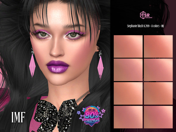 Sims 4 — 80s Things - IMF Stephanie Blush N.209 by IzzieMcFire — Stephanie Blush N.209 contains 8 colors in hq texture.
