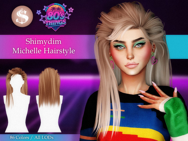 Sims 4 — Michelle Hairstyle by Shimydimsims — Hi I hope you will like this hair, it's a 80's classic hairstyle, with long