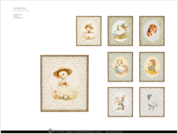 Sims 4 — Julietta - wall paint by Severinka_ — A set of furniture and decor for nursery decoration.