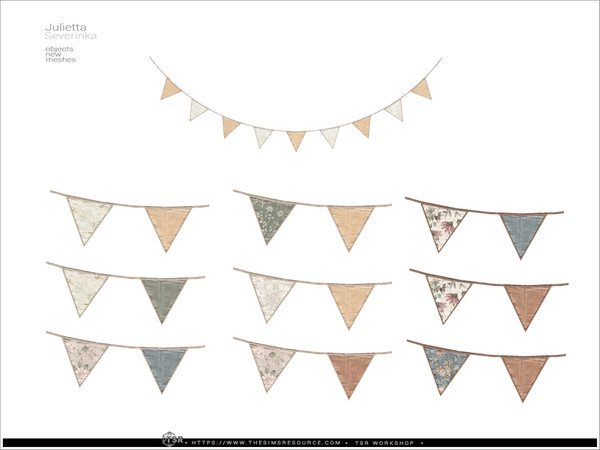 Sims 4 — Julietta - flags garland by Severinka_ — A set of furniture and decor for nursery decoration.