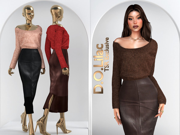 Sims 4 — Minimal Grace Set DO108 Top 2059 by DOLilac — Includes: (Top + Bottom)