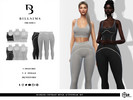 Sims 4 — Seamless Contrast Detail Activewear Set by Bill_Sims — This activewear set features two tops with a contrast