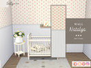 Sims 4 — Wall - Natalya by SallySims_cc — Wall with white panel and flowers