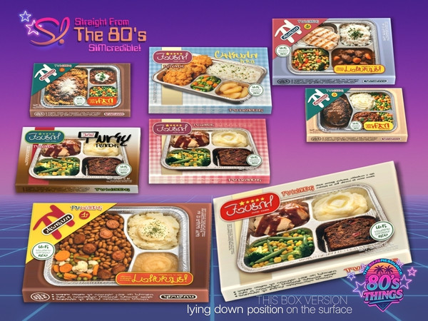 Sims 4 — Straight from the 80s - TV Dinner Food Box 2 by SIMcredible! — A compilation of darling items straight from the