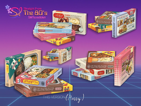Sims 4 — Straight from the 80s - TV Dinner Food Boxes 3 by SIMcredible! — A compilation of darling items straight from