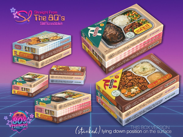 Sims 4 — Straight from the 80s - TV Dinner Food Boxes 4 by SIMcredible! — A compilation of darling items straight from