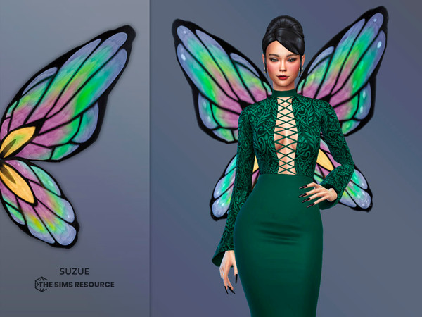 Sims 4 — Zayra Wings by Suzue — Fairy wings for Enchanted by Nature Expansion Pack.