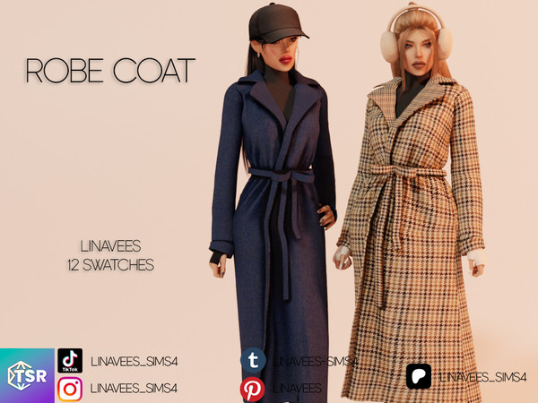Sims 4 — MARIAM - ROBE COAT by linavees — New Mesh