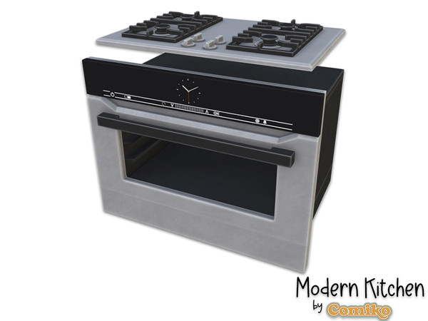 Sims 4 — Comiko Modern Kitchen Oven Gas Hob | Kitchen Room by Comiko — Part 2 - Modern Kitchen Set is base game
