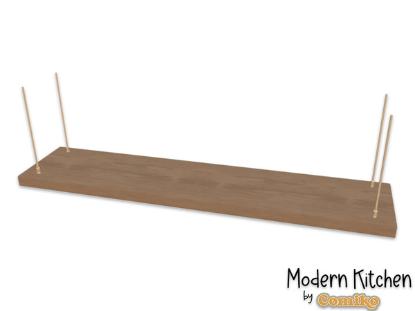 Sims 4 — Comiko Modern Kitchen Shelf Sides Medium | Kitchen Room by Comiko — Part 5 - Modern Kitchen Set is base game