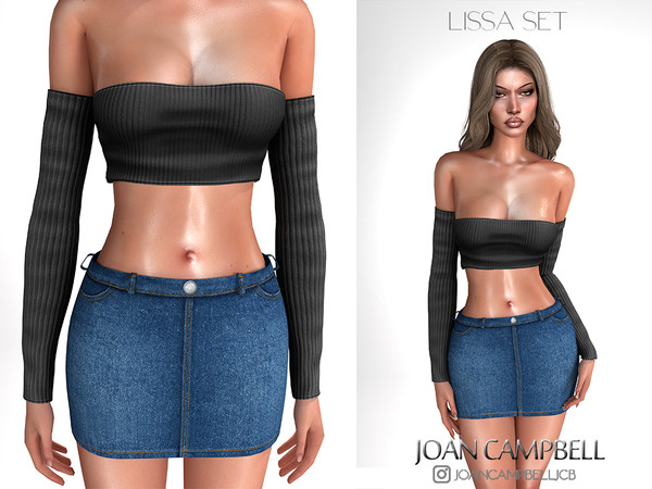Sims 4 — LISSA SET by Joan_Campbell_Beauty_ — INCLUDES: TOP (9 SWATCHES)