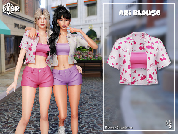Sims 4 — (Wisteria) Ari Set [Top].package by WisteriaSims — Bring a burst of playful charm to your Sims wardrobe with the