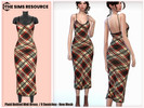 Sims 4 — Plaid Knitted Midi Dress by Harmonia — New Mesh