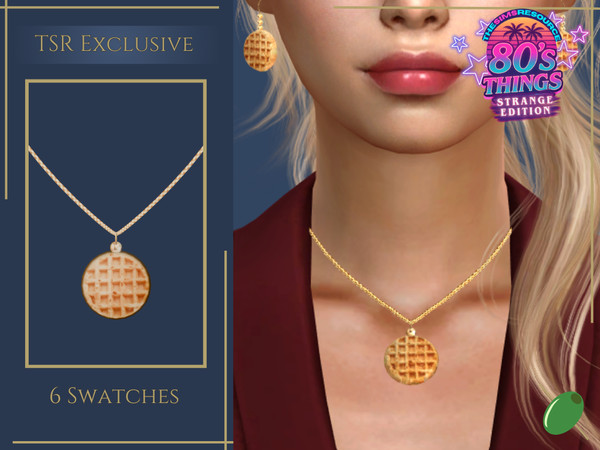 Sims 4 — Stranger Things Eggo Necklace by Pitted0live — chain necklace with a pendant inspired by the 80's frozen 'eggo'